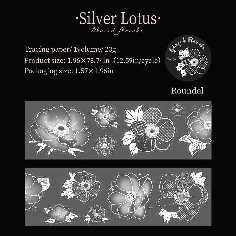 Glazed Floral Vellum paper Tape (5cm x 2m)