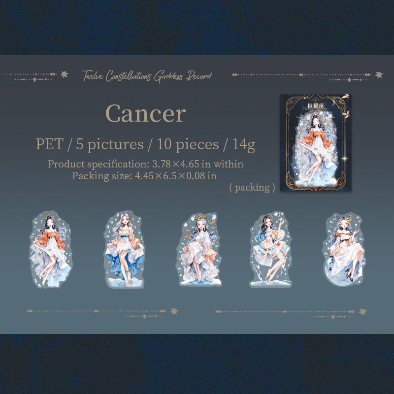 Zodiac PET sticker -10Pcs each pack