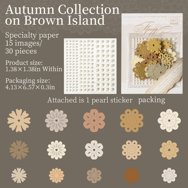 Flowers and pearls die cut Mixed pack -30Pcs each pack