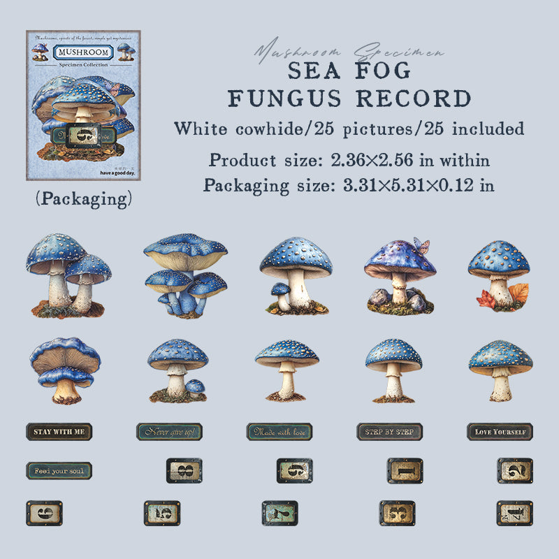 Mushroom Solid sticker -25Pcs each pack