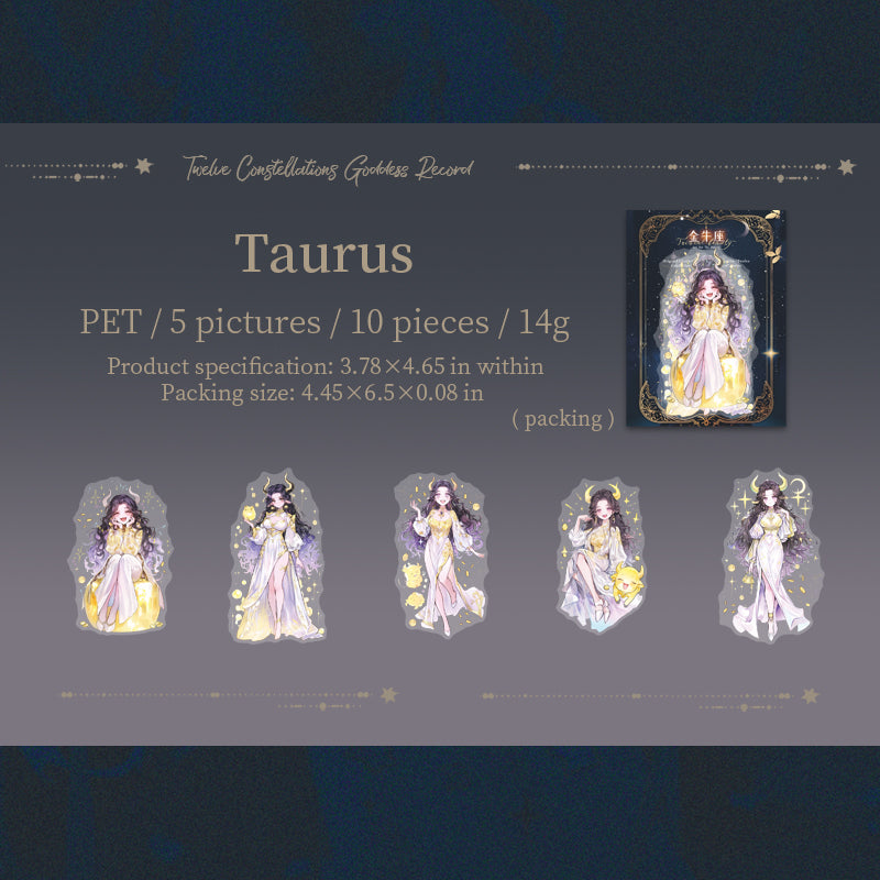 Zodiac PET sticker -10Pcs each pack