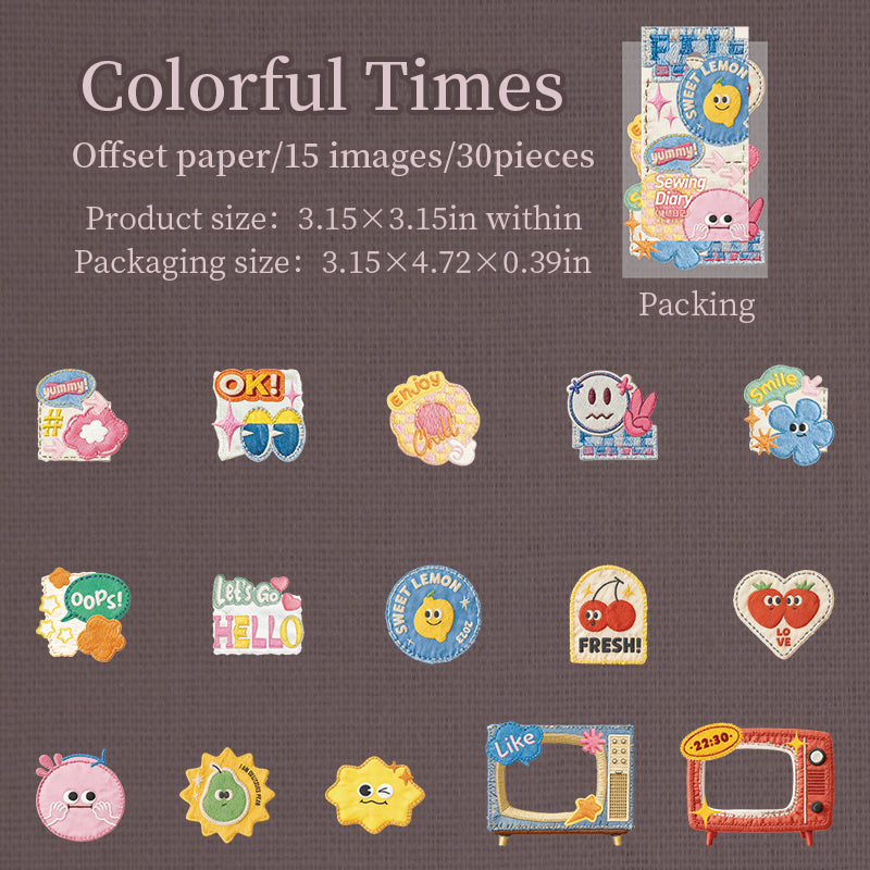 Sewing diary cardstock sticker -30Pcs each pack