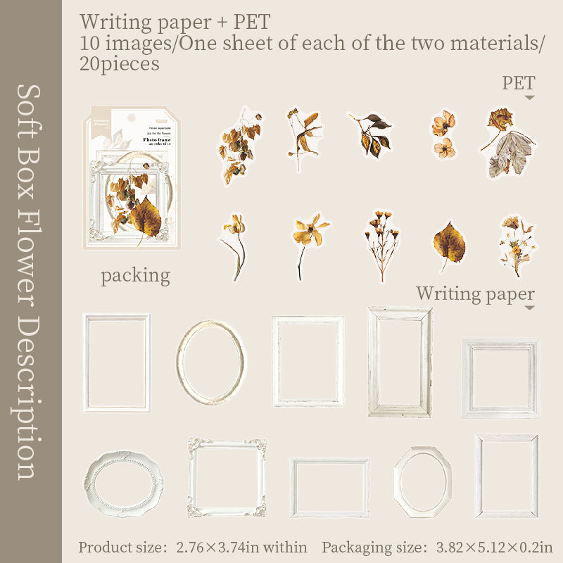 1115 Picture frames and dried flowers sticker -20Pcs each pack