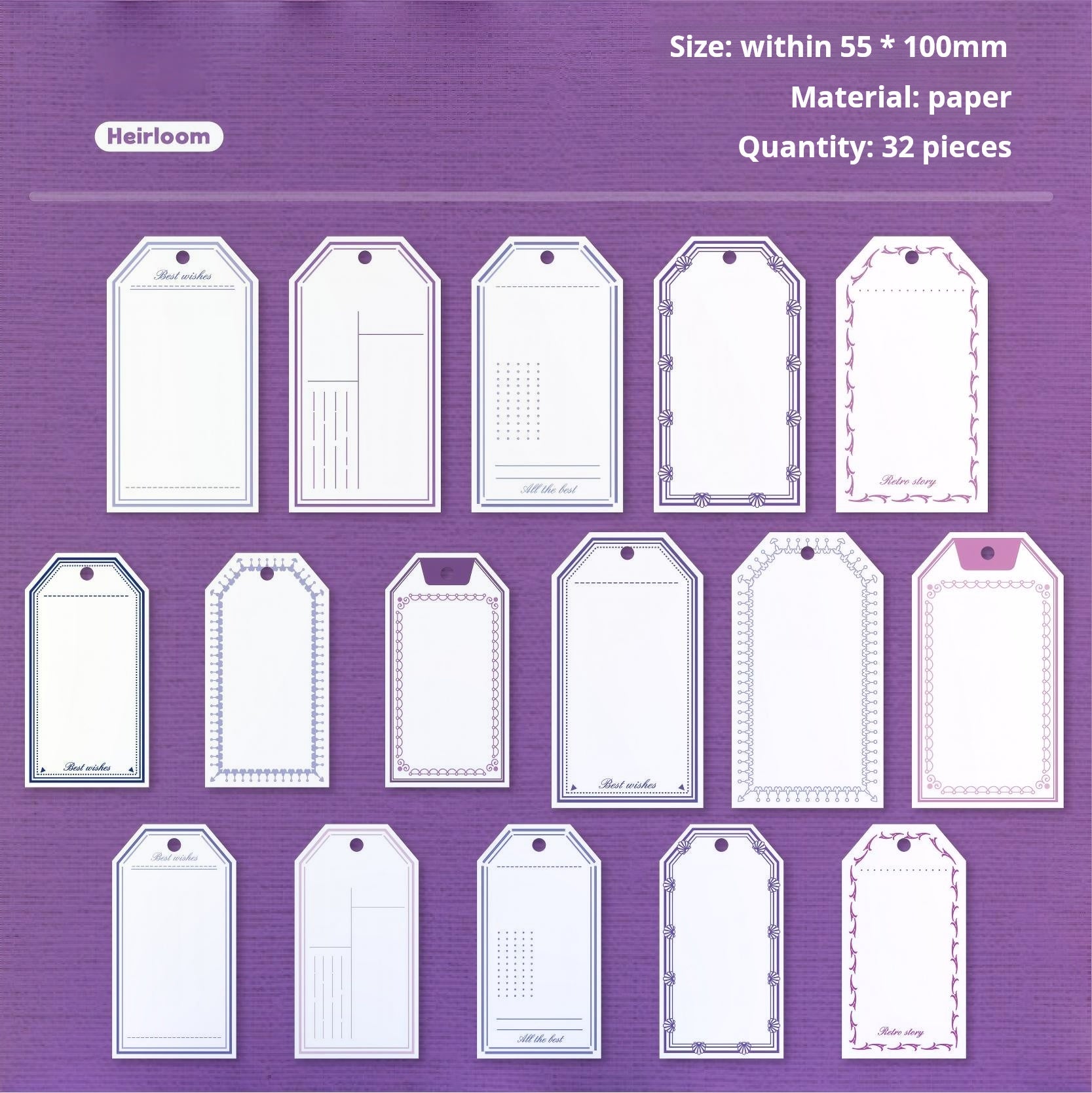 0926 Hangtag Notes paper -32Pcs each pack