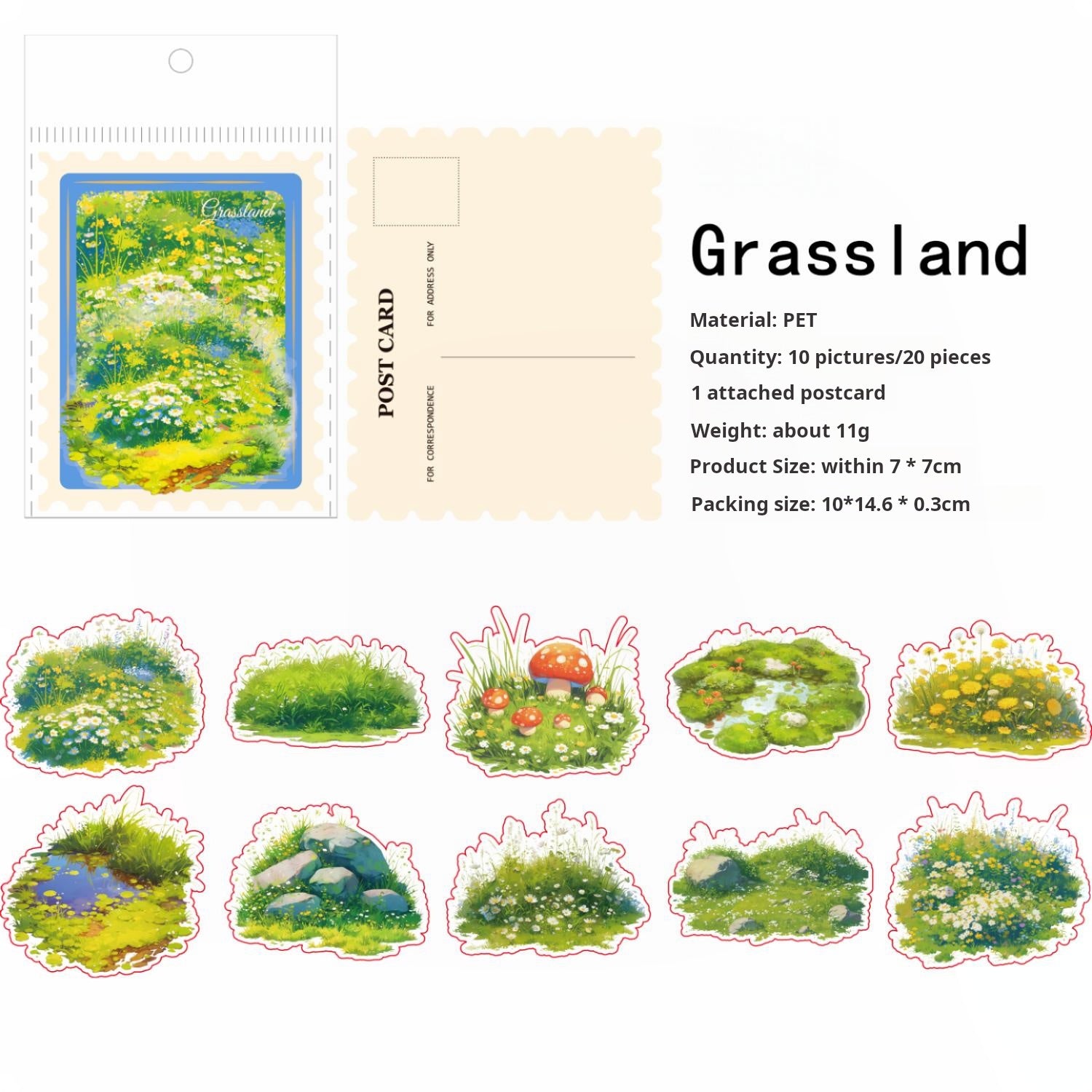 0531 Spring garden PET Sticker -20Pcs each pack