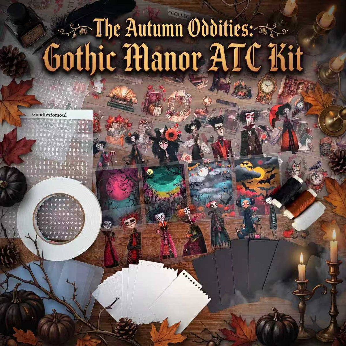 The Autumn Oddities: Gothic Manor ATC Kit