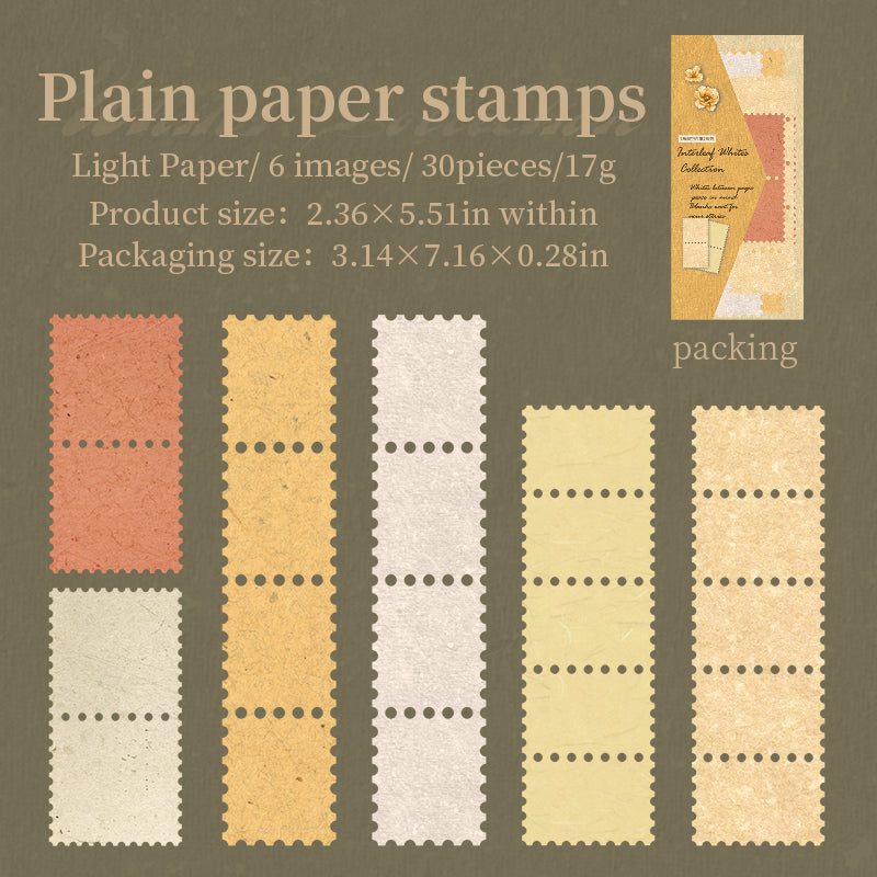 Interleaf whites Collection paper -30Pcs each pack