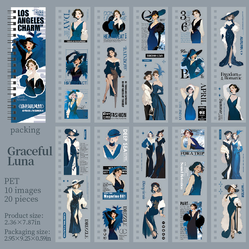 Fashion girl PET sticker book -20Pcs each pack