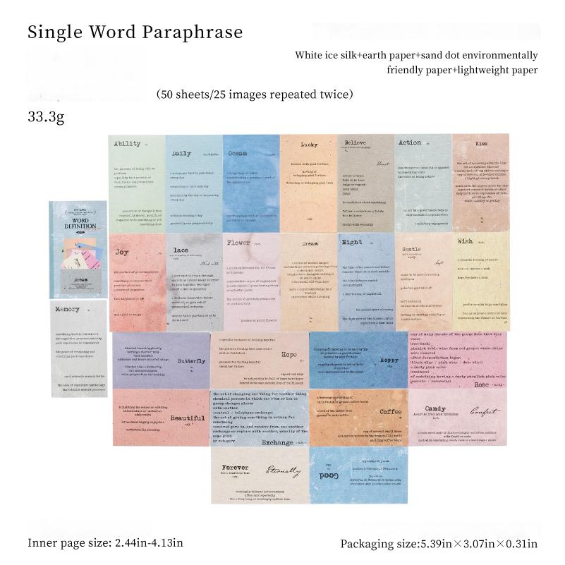 Vintage English paper -50Pcs each pack