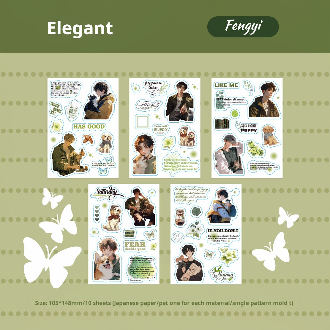 0422 Muguang confession Series Sticker -10Pcs each pack