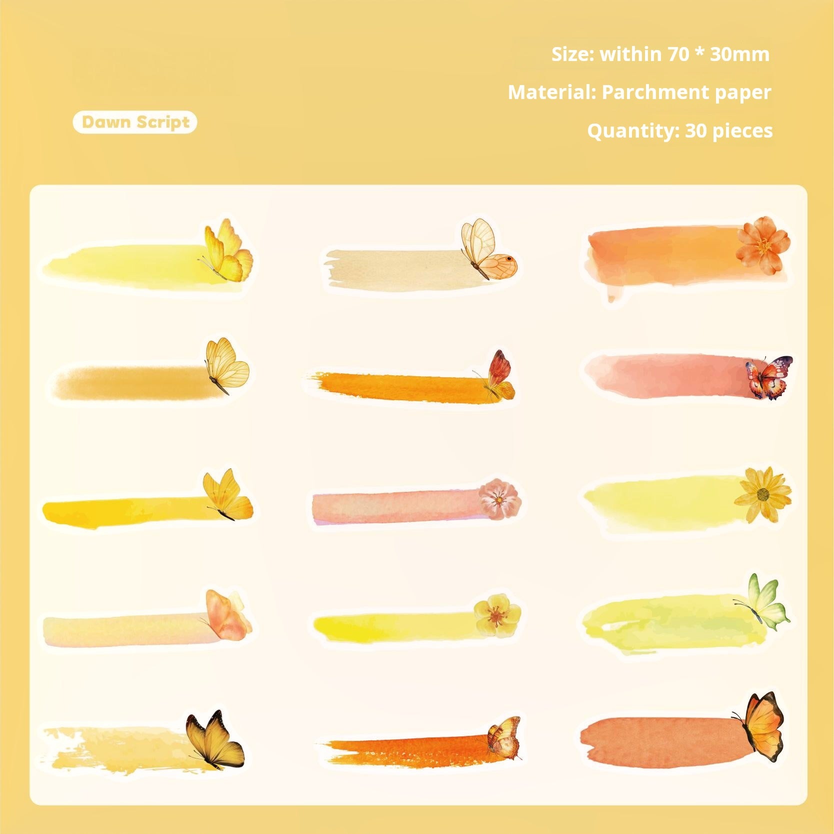 Butterfly Notes vellum Sticker -30Pcs each pack