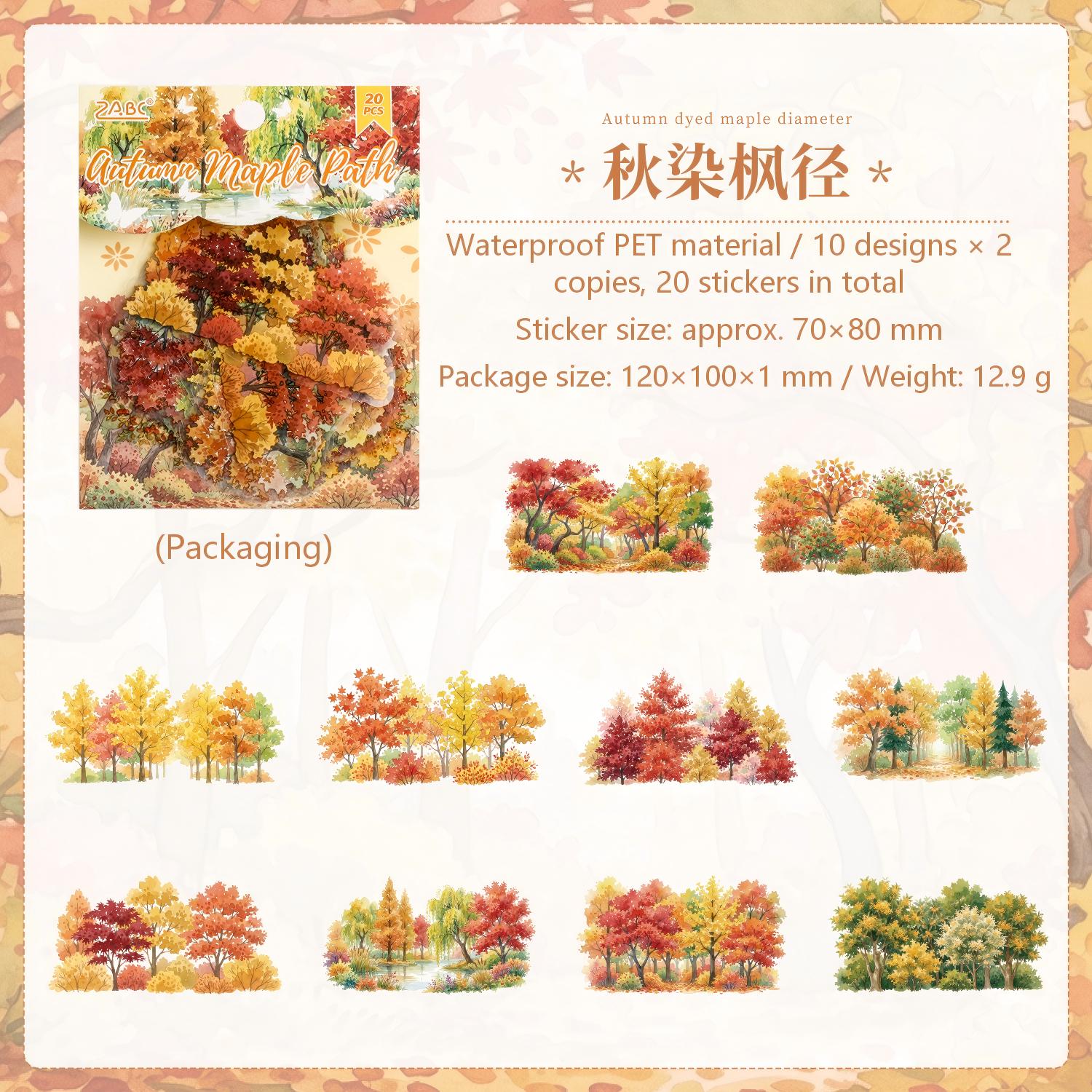 Four Seasons of the Forest PET Stickers -20Pcs each pack