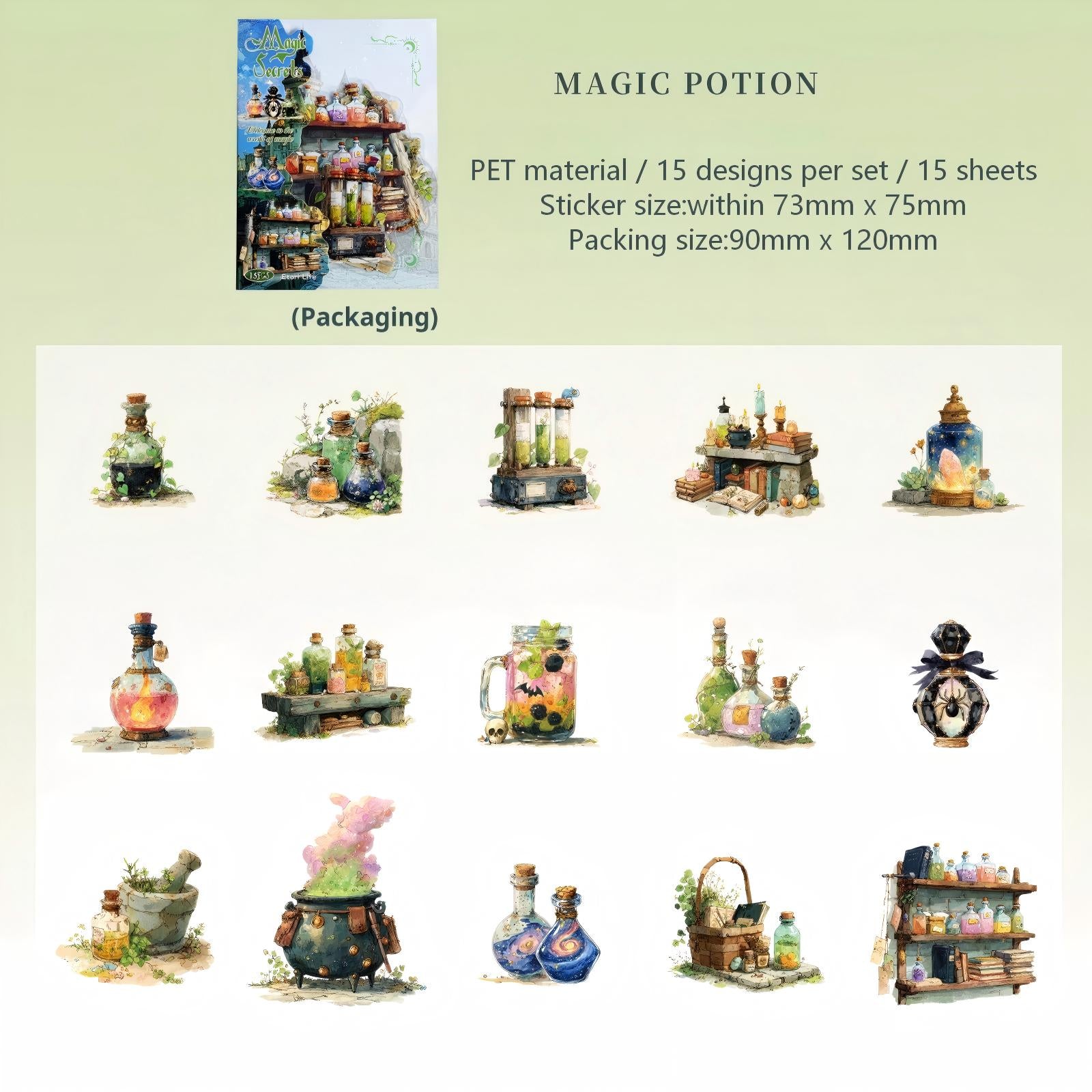 Magic Secrets PET sticker -15Pcs each pack