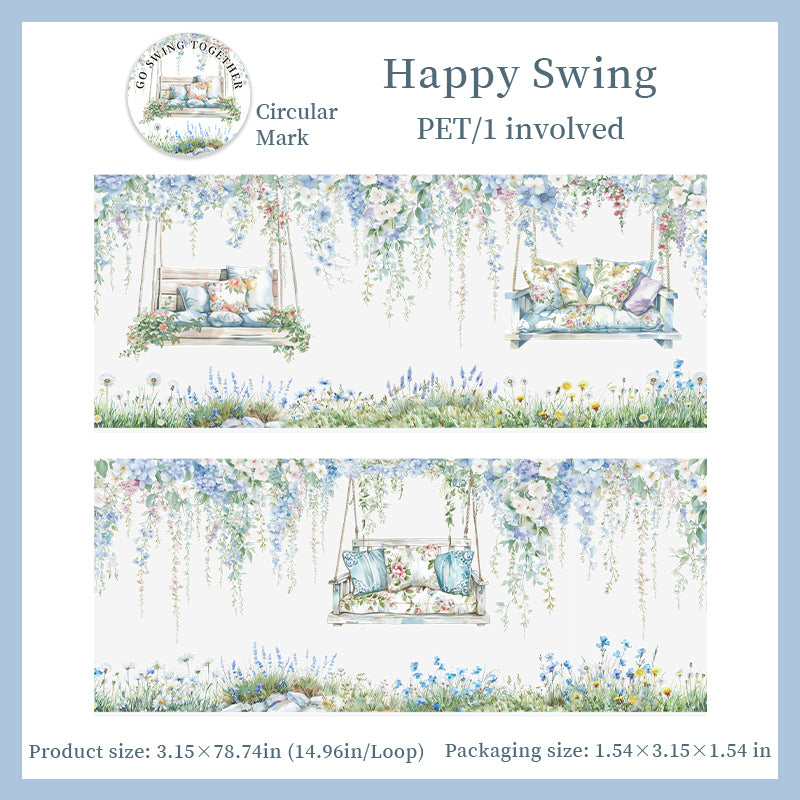 Flowers and Swings PET tape -8CM*2M