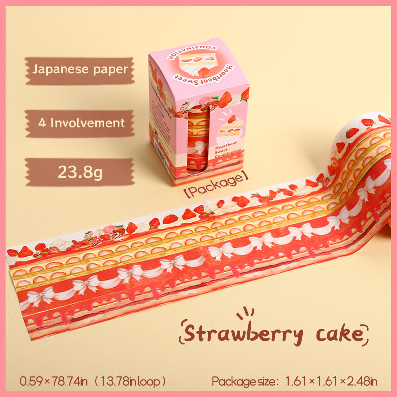 T-82- Set di nastri Washi Heartbeat Sweet Combination Series *pretagliati
