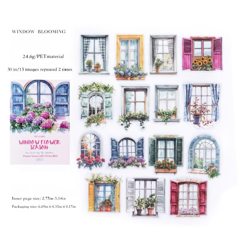 0827 Window PET Sticker -30Pcs each pack