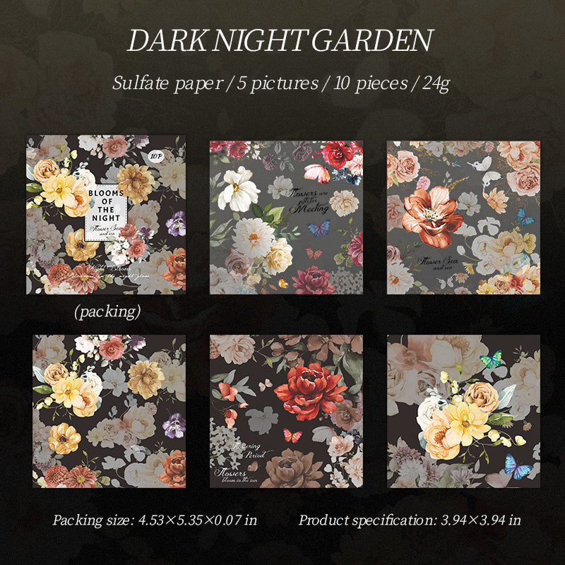 Flowers in the Night Paper Stickers -10Pcs each pack