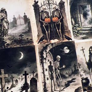 Vintage Gothic Halloween Graveyard sheet layout