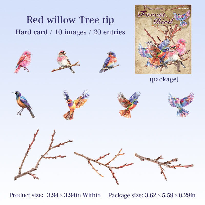 Forest bird cardstock sticker -20Pcs each pack