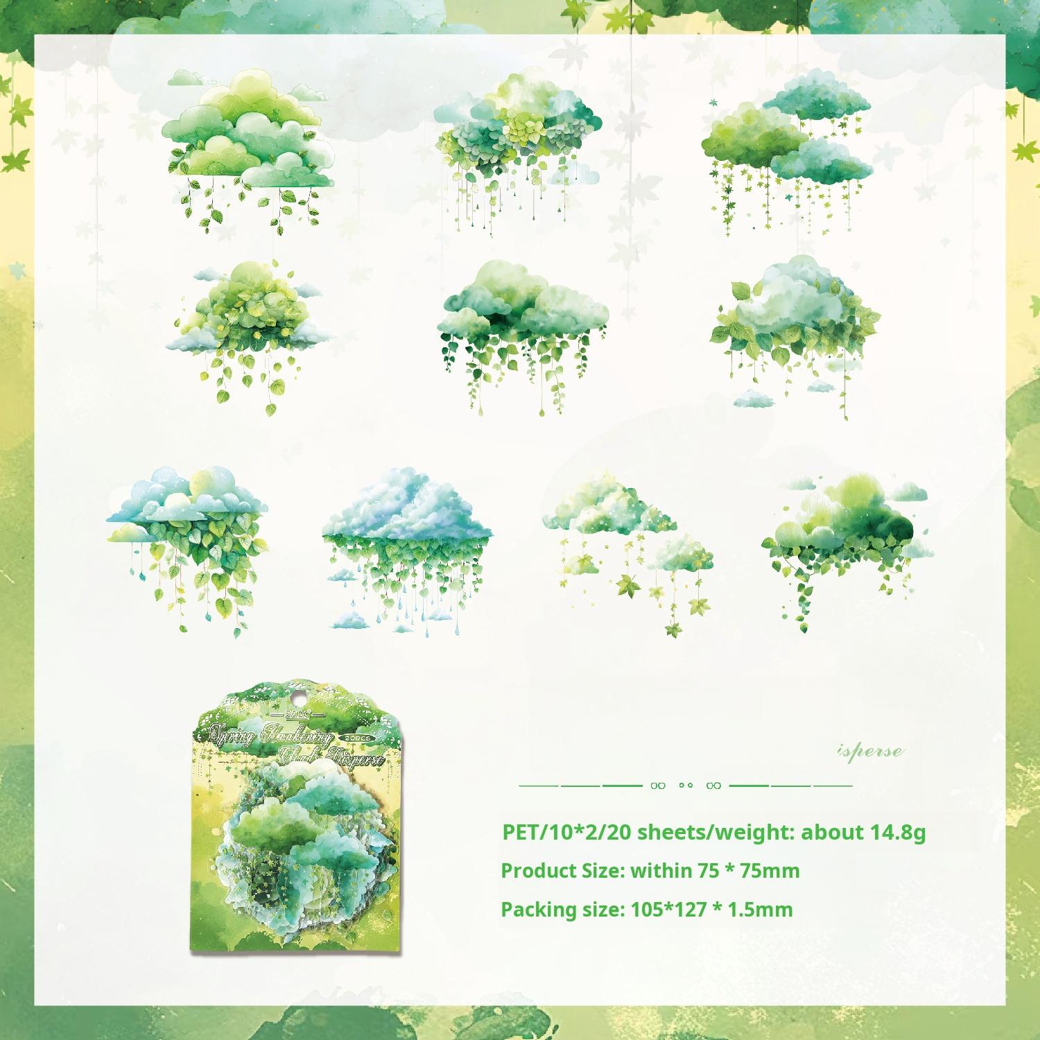 260109 Fantasy clouds PET sticker -20Pcs each pack