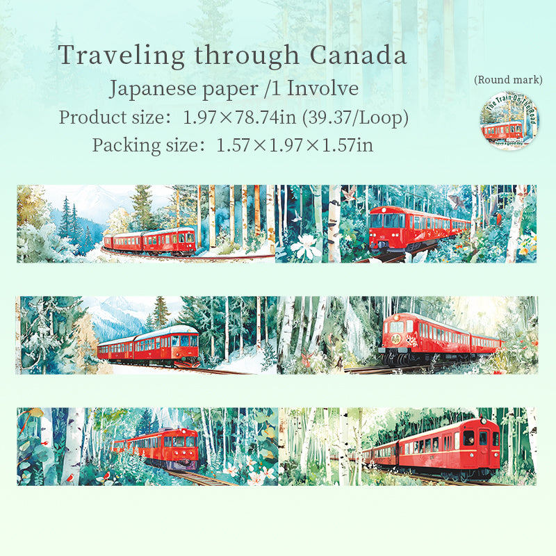 0722 Train on the road Washi tape -5CM*2M