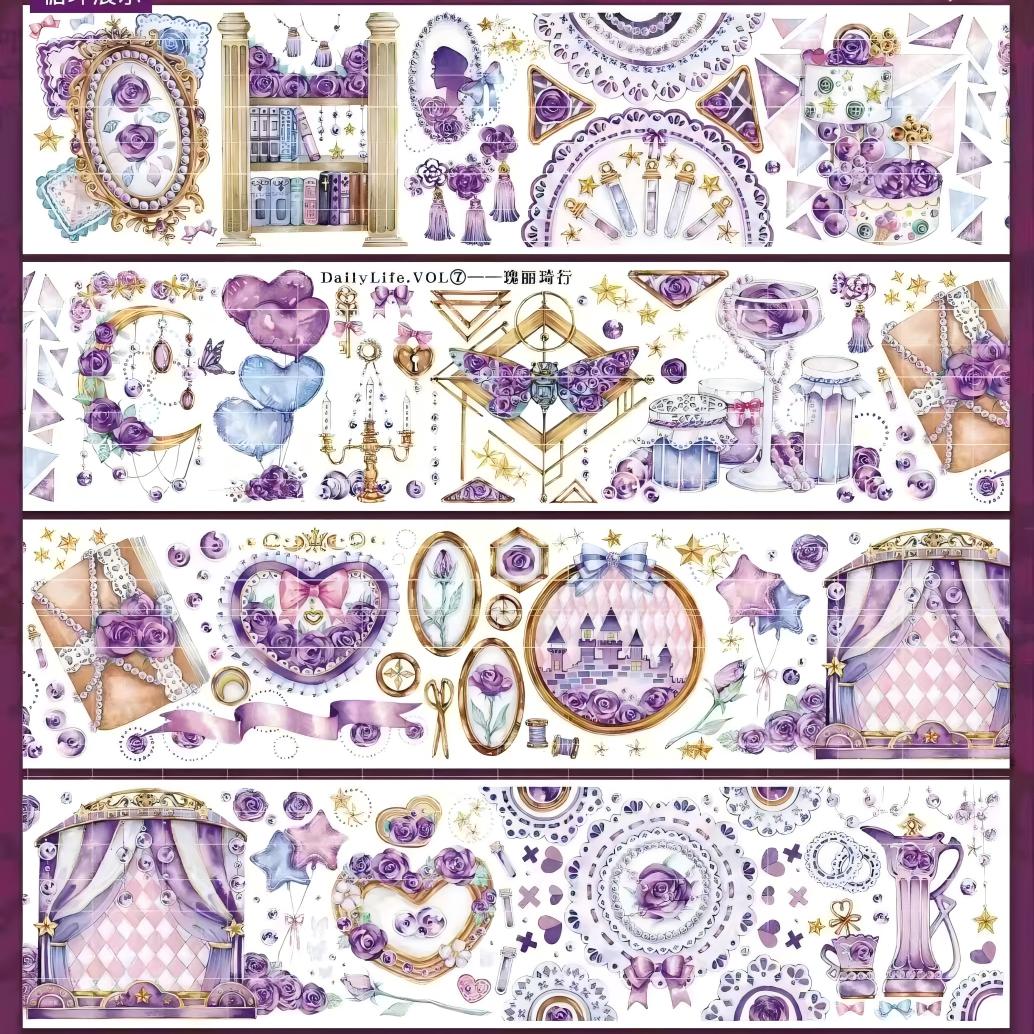 Lavender Rose Vintage Shell Gloss PET Tape (7 x 100 cm) 1 loop