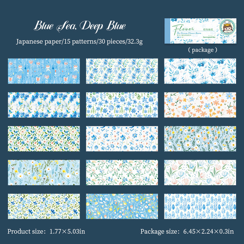 0402 The dream flower room Series Washi Sticker book-30Pcs each pack