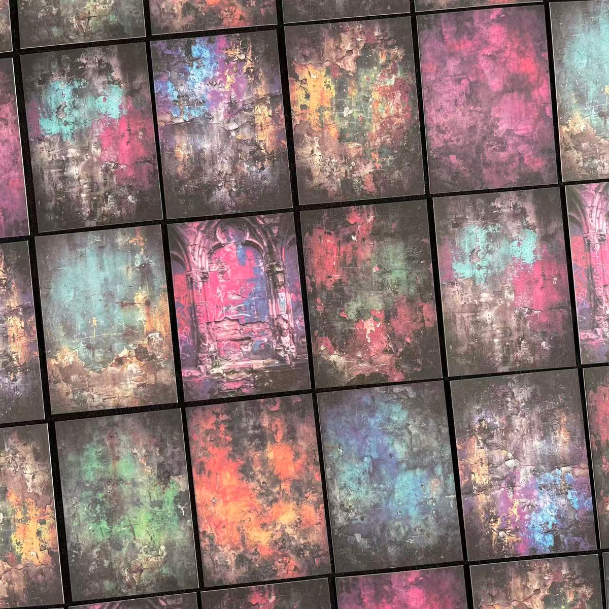 Gothic Grunge ATC Cards, Abstract Distressed Backgrounds, 1 pack 10pcs 2.5x3.5 inch