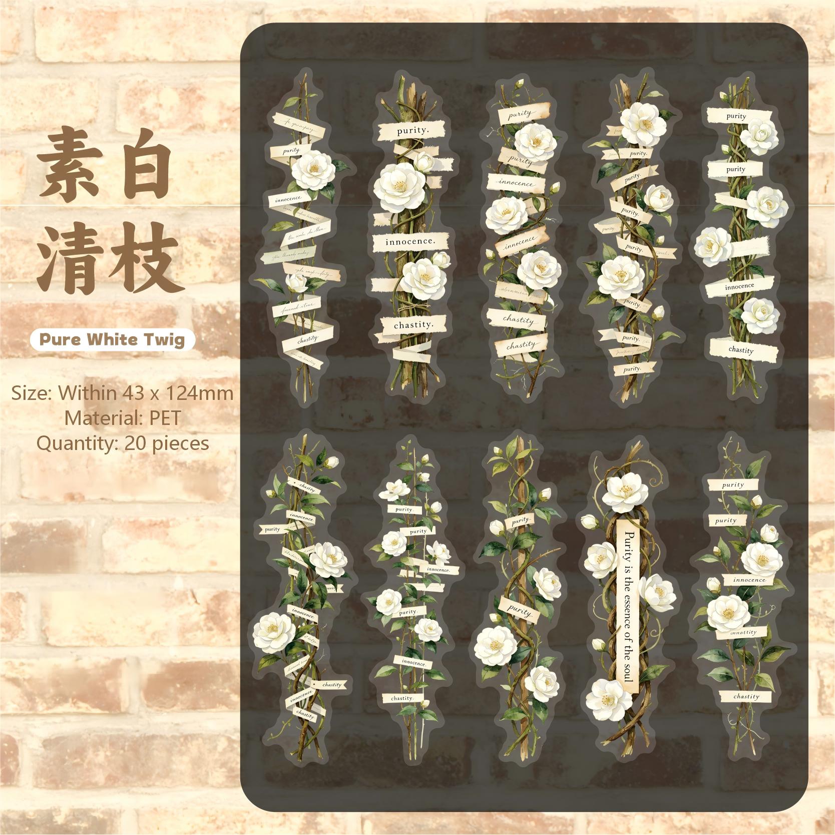Letter on Branch PET Stickers -20Pcs each pack