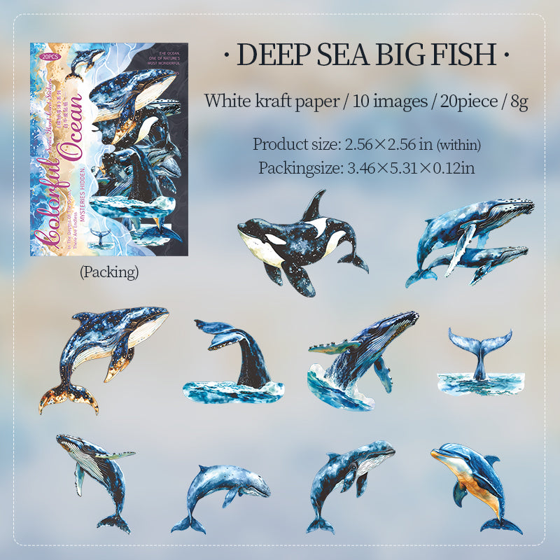 Colorful ocean Solid sticker -20Pcs each pack