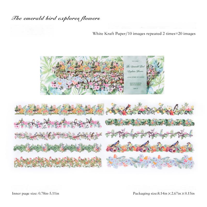 Flowers and fruits Solid Sticker -20Pcs each pack