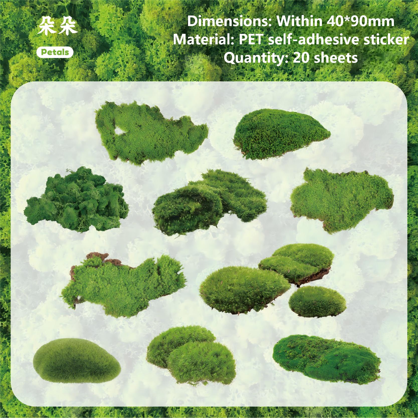 Moss PET sticker -20Pcs each pack