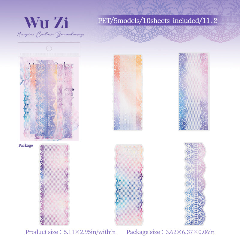 Magic color PET Sticker -10Pcs each pack