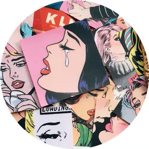Vintage European Lady solid Stickers -14Pcs each pack
