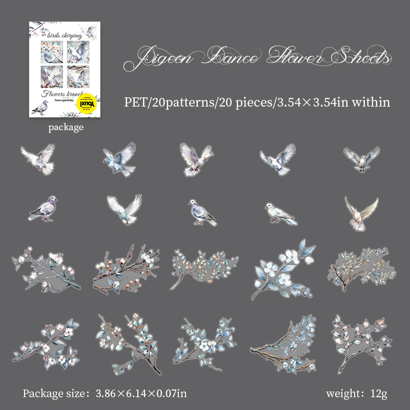 0227 Birds chirping Series Sticker -20Pcs each pack