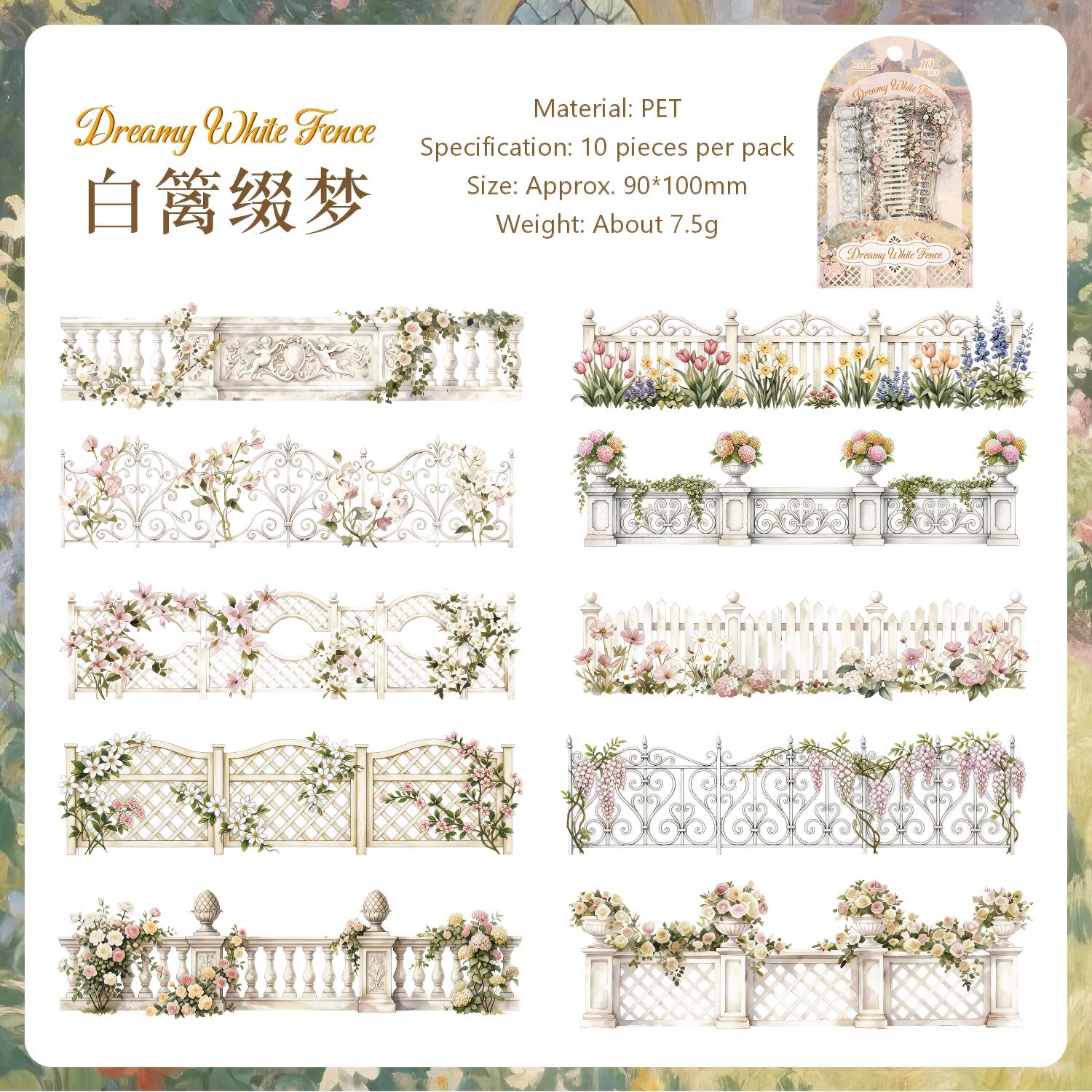 Whispering Flower Hedge PET Stickers -10Pcs each pack