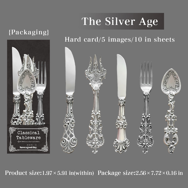 Classical tableware cardstock sticker -10Pcs each pack