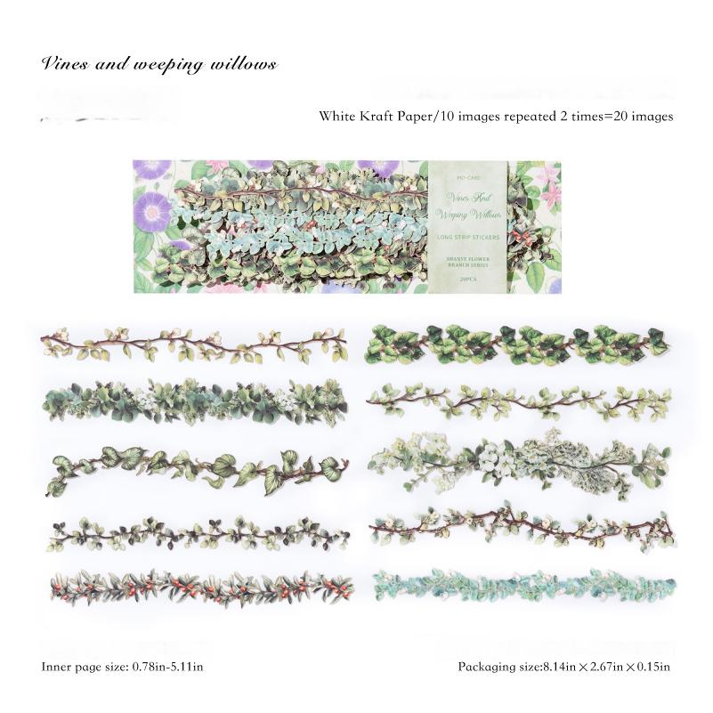 Flowers and fruits Solid Sticker -20Pcs each pack