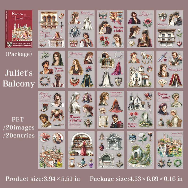 Literary story PET sticker book -20Pcs each pack