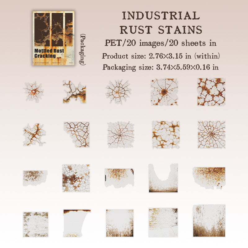 Mottled rust PET Sticker -20Pcs each pack