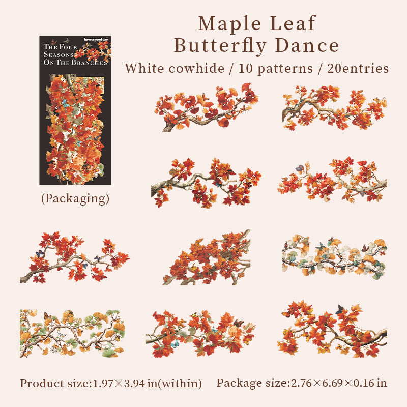 Four seasons on the branches Solid sticker -20Pcs each pack