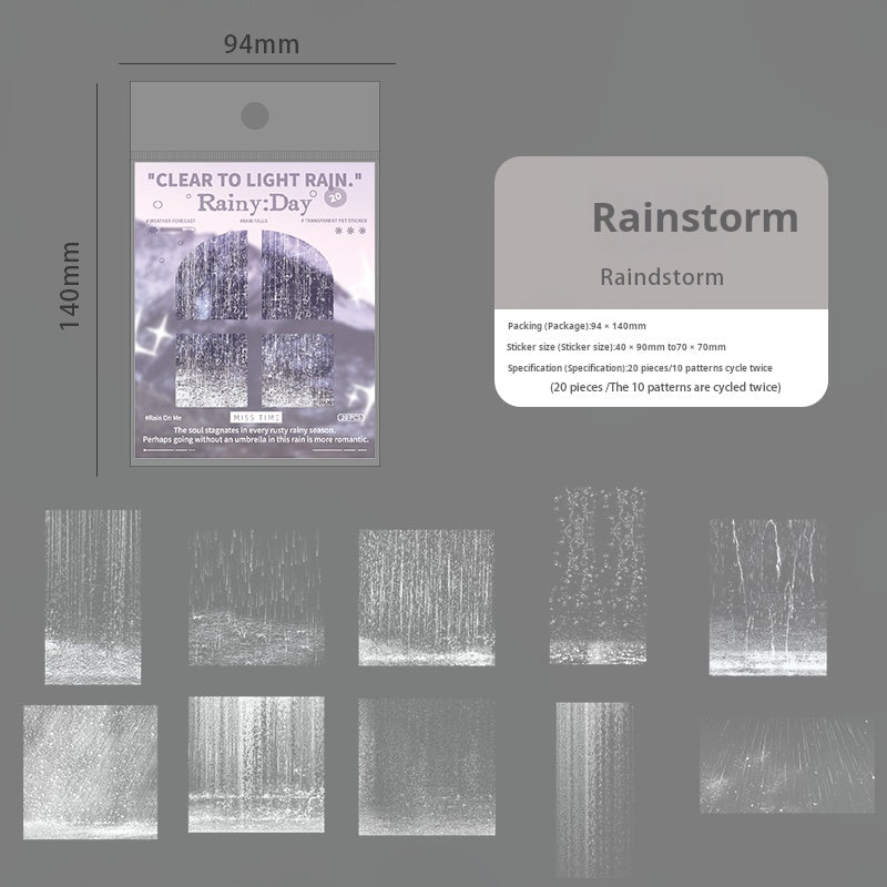 Rainy day PET sticker -20Pcs each pack