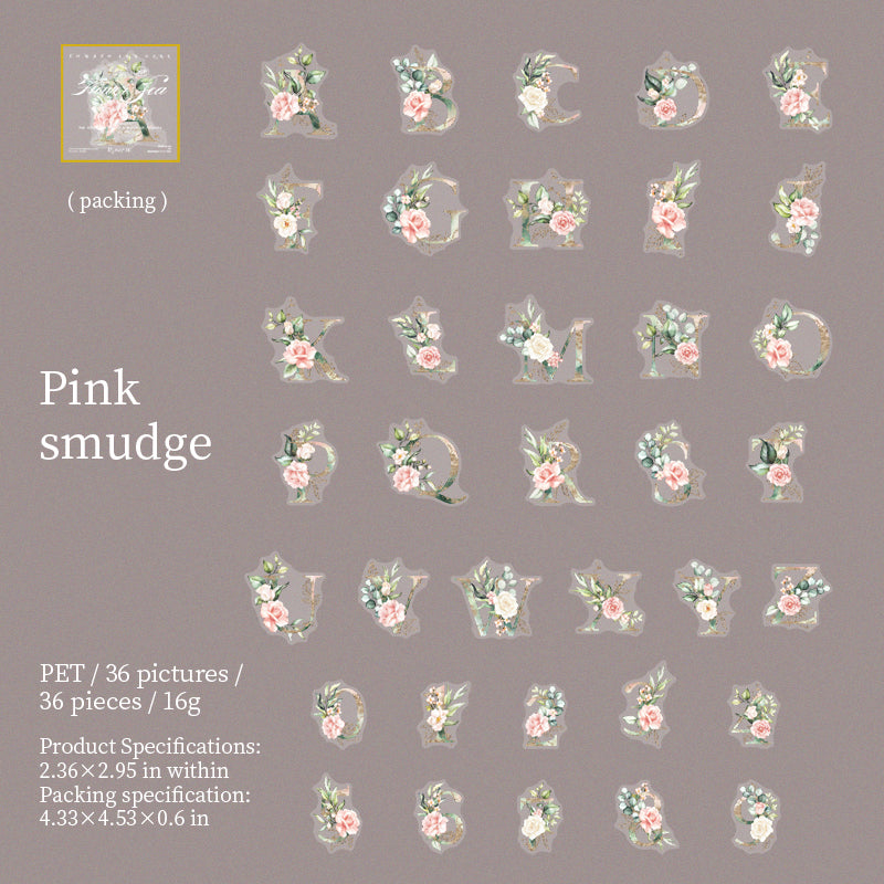 0415 The flowers are shining brightly Series Sticker -36Pcs each pack