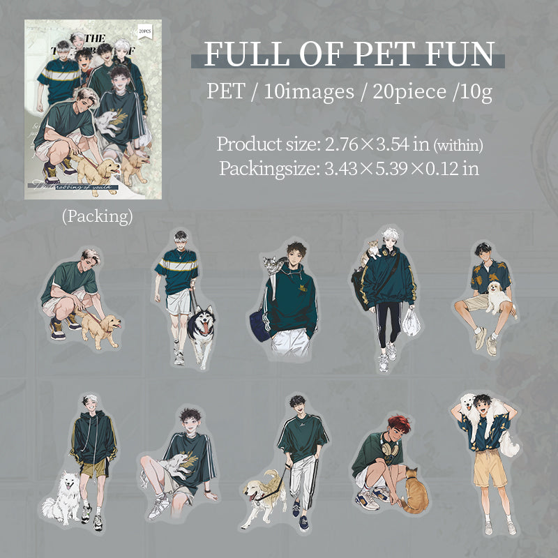 Boys PET sticker -20Pcs each pack
