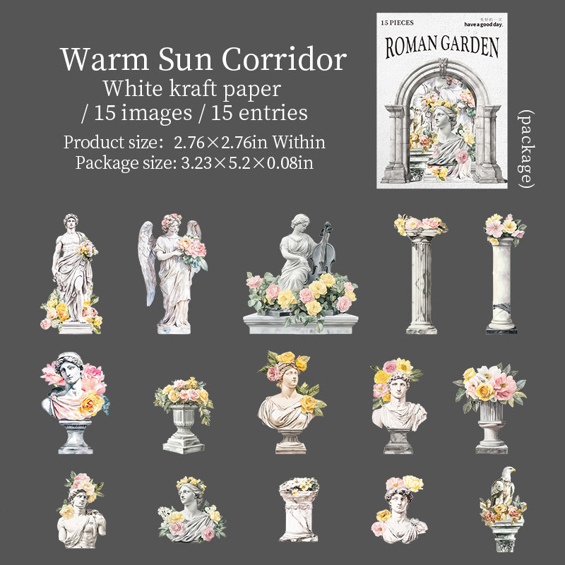 Roman Gardens Solid Sticker -15Pcs each pack