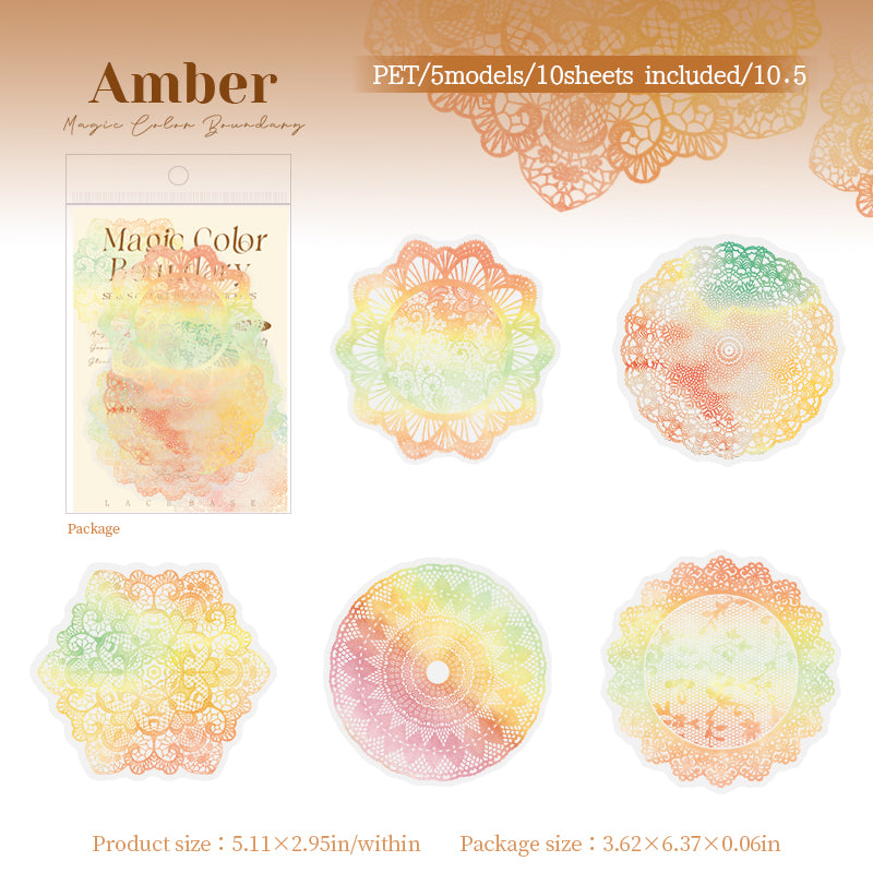 Magic color PET Sticker -10Pcs each pack