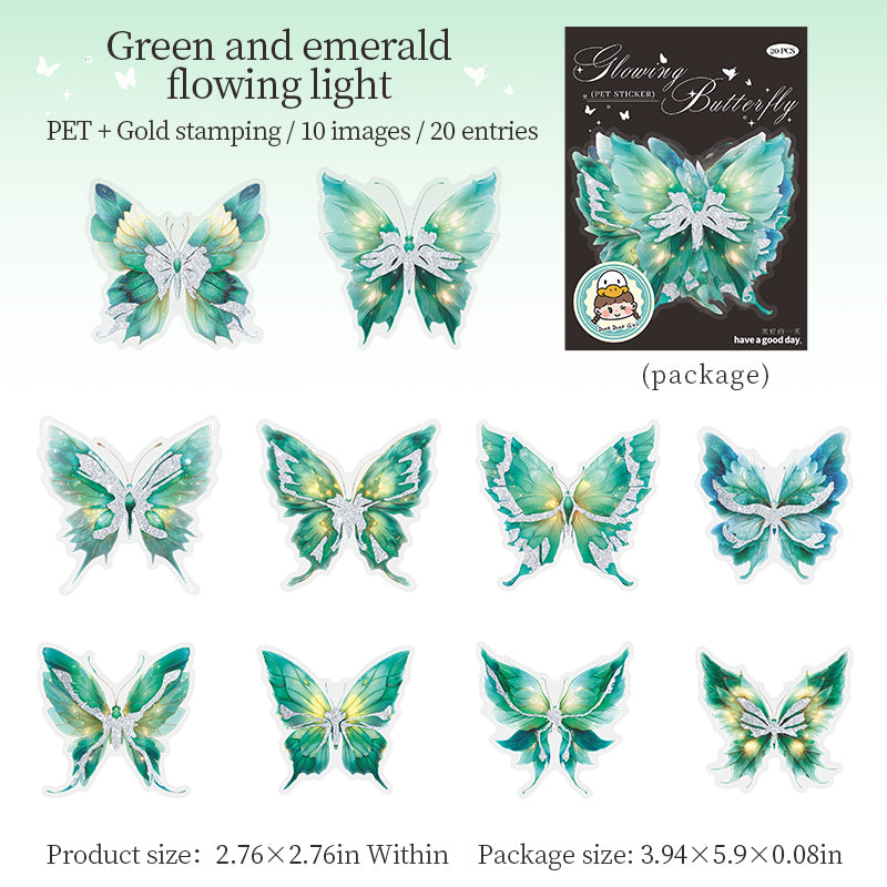 Butterfly PET Sticker -20Pcs each pack