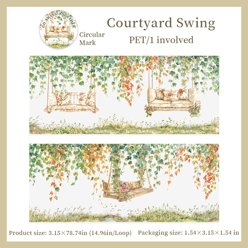 Flowers and Swings PET tape -8CM*2M
