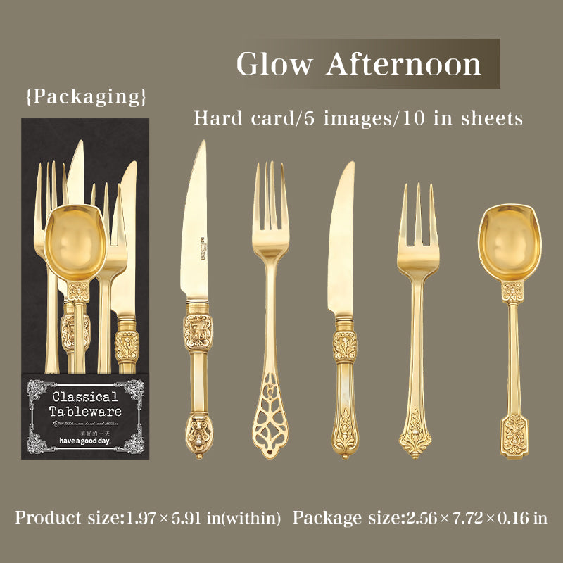 Classical tableware cardstock sticker -10Pcs each pack