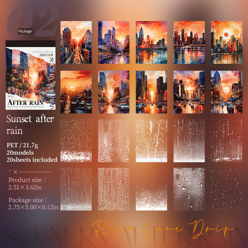 After the rain PET Sticker Book -20Pcs each pack